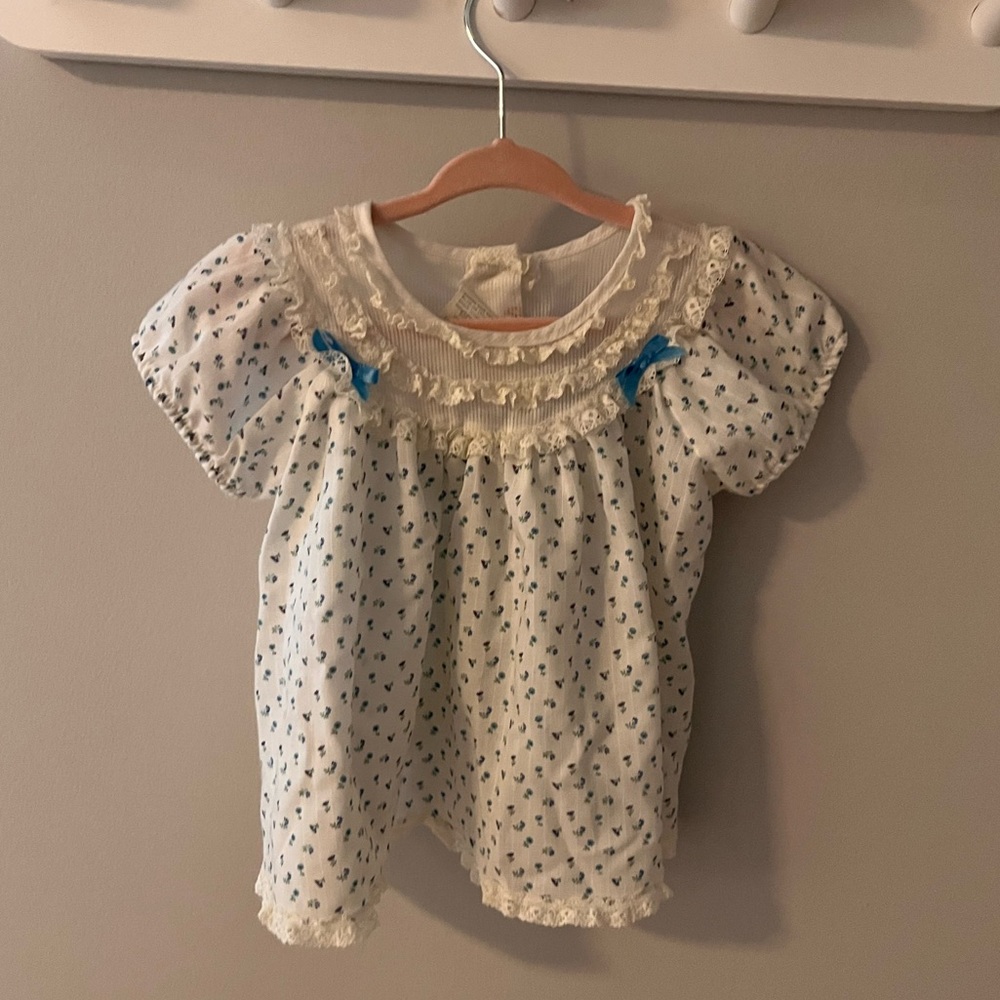 Vintage babydoll blue floral dress